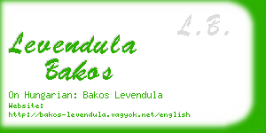 levendula bakos business card